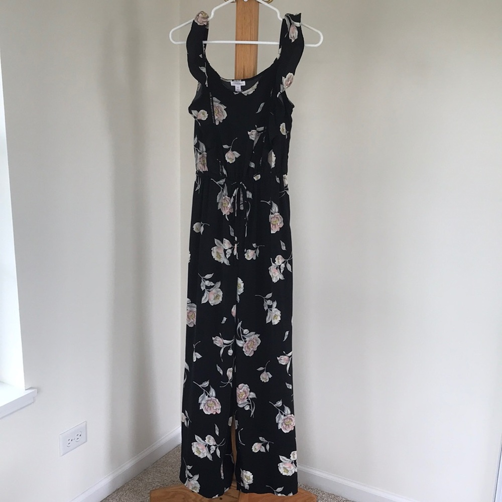Xhilaration Black Floral Jumpsuit